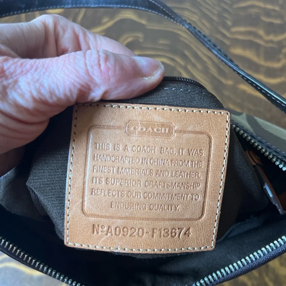 Coach Signature C Canvas with Brown Stripe Shoulder Bag